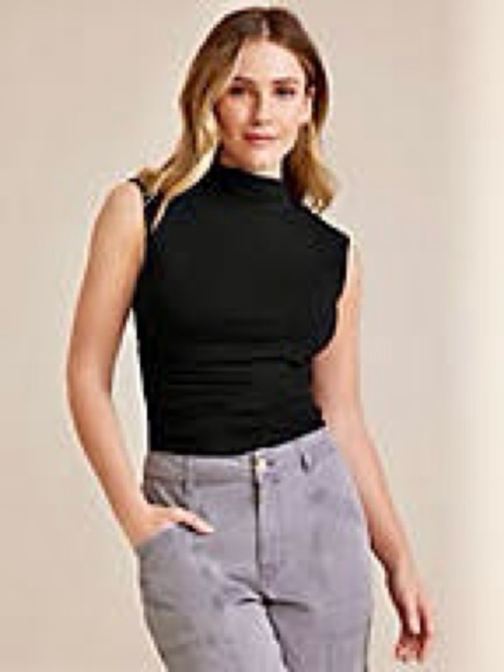 NWT Maurices Double Layer Shirred Mock Neck Tank Top